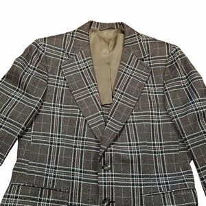 True Vintage 42R Green Plaid Kingsridge Blazer Jacket‎ Sport Coat Union Made
